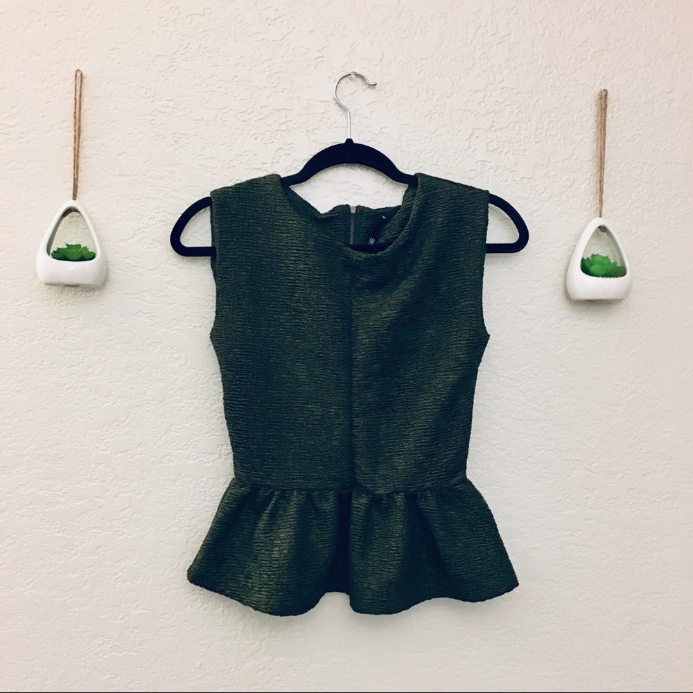 LOVE CULTURE Green Peplum Top